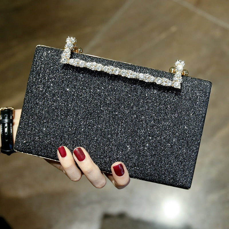 Wholesale Fashion Wrinkle Red Diamond Jewelry Shiny Pink Handbag